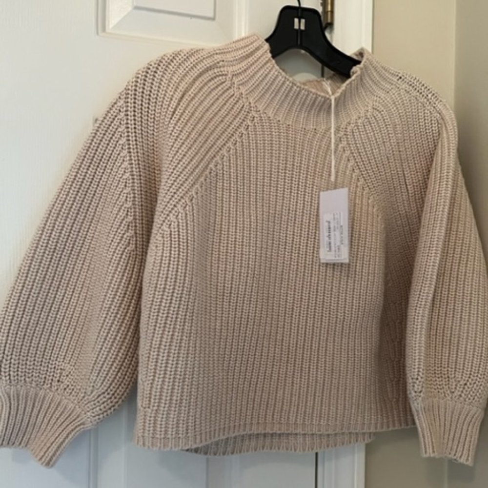 APIECE APART MEREL FUNNEL NECK DROP WHEAT SWEATER SIZE L  NWT